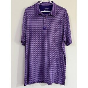 Bogey Bros Golf Co Mens XL Send It Performance Polo Shirt Purple Orange Stretch